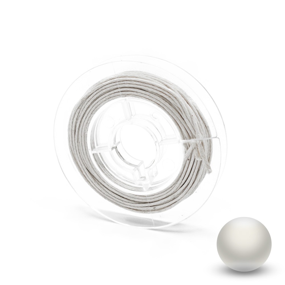 Cordon en Coton Ciré Blanc 1mm x 5m