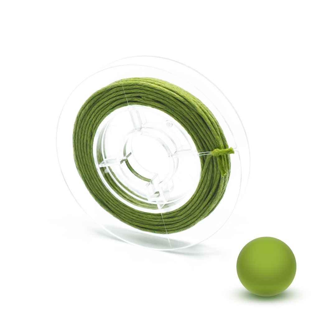 Cordoncino in Cotone Cerato Verde 1mm per 5mt