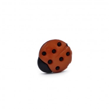 Ladybug Button Black Orange