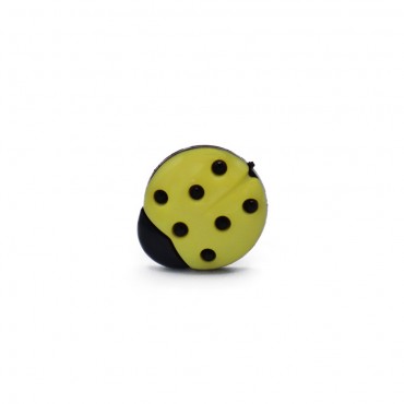 Ladybug Button Black Yellow