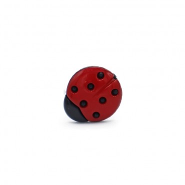 Ladybug Button Black Red