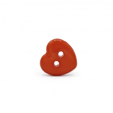 Heart Button 2 holes Orange