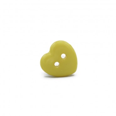 Heart Button 2 holes Yellow