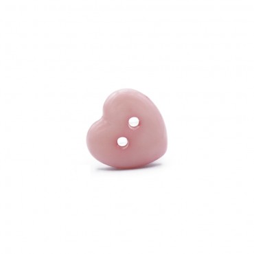 Heart Button 2 holes Pink
