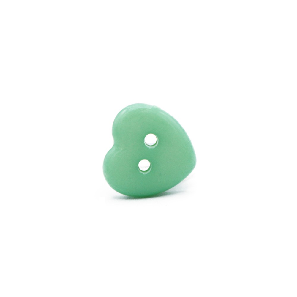 Bottone Cuore 2 fori Verde