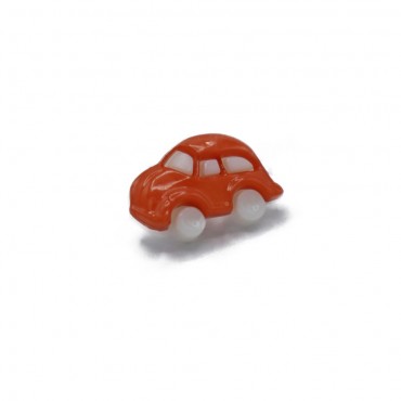 Button Little Car White Orange