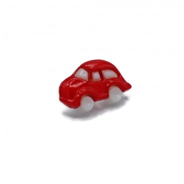 Button Little Car White Red