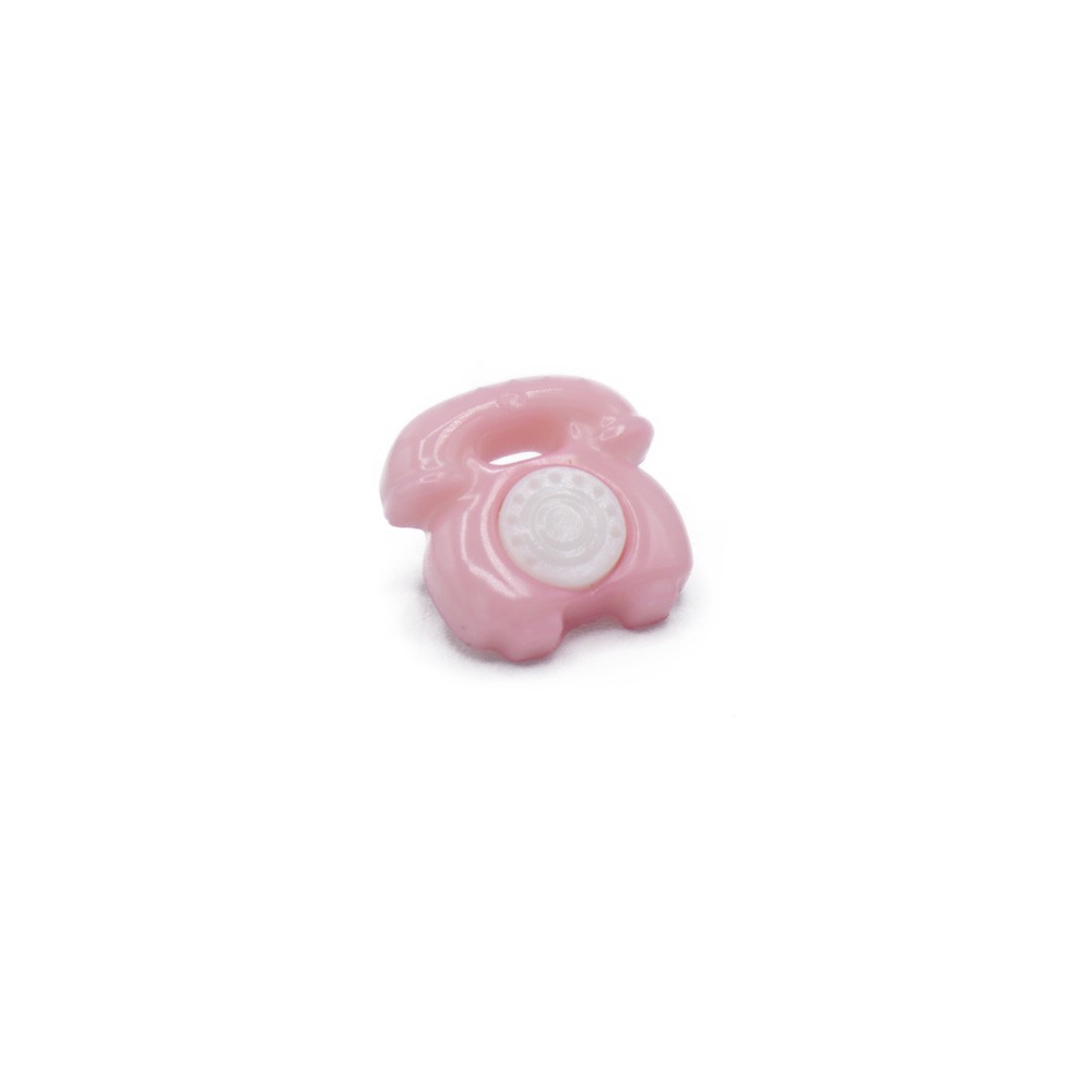 Bouton Téléphone Blanc Rose