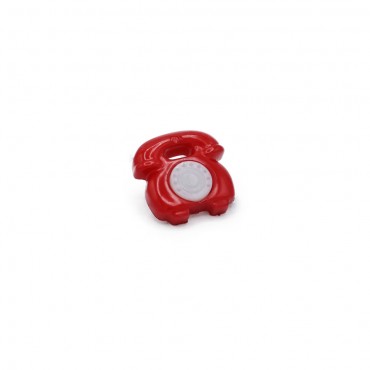 Telephone Button White Red