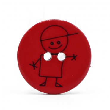 Button Boy Red 1pc