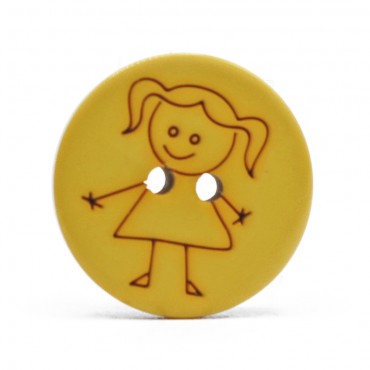 Button Girl Yellow 1pc