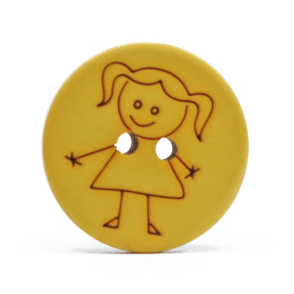 Bottone Girl Giallo 1pz
