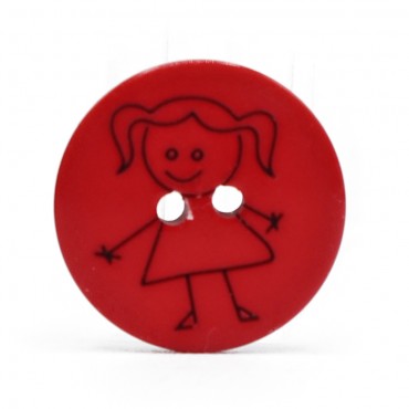 Botón Girl Rojo 1pz
