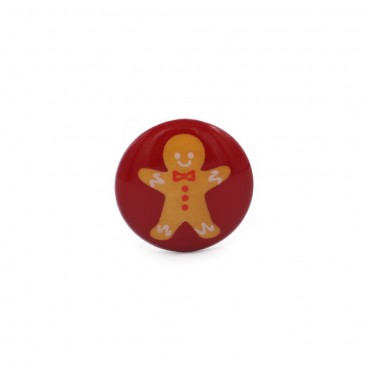 Bouton Gingerbread 18 Rouge 1pc