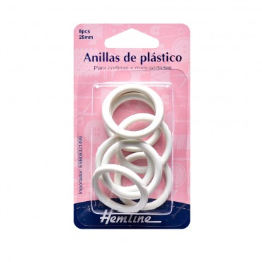 Anelli plastica bianco 25mm