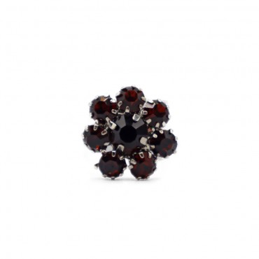 Bouton Flower Strass 15mm Rouille 1pc