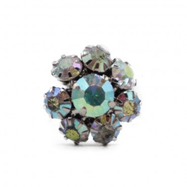 Bouton Flower Strass 20mm Multicolor 1pc
