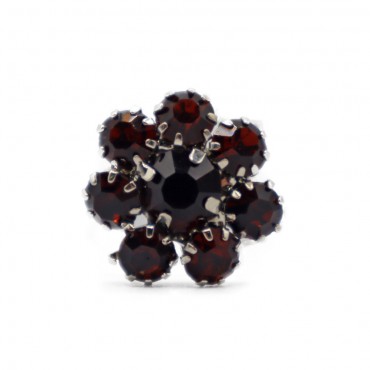 Bouton Flower Strass 20mm Rouille 1pc