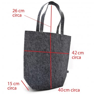 Bolso fieltro PET 40x42 Gris