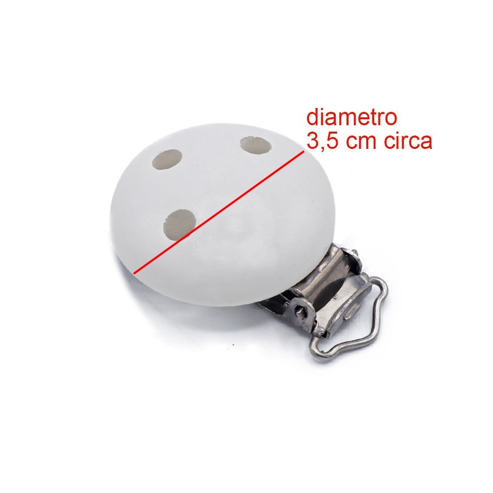 Clip per ciuccio tondo Bianco