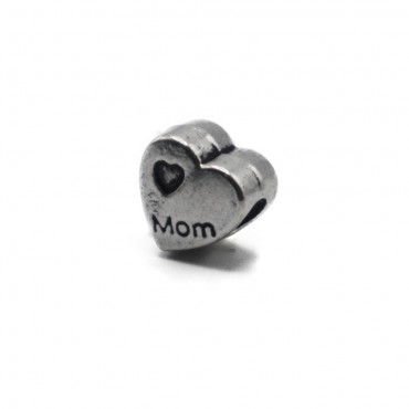 Charms Argento Cuore Mom