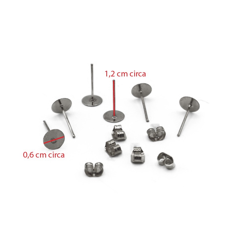 Pernos para Pendientes Plata 6pz