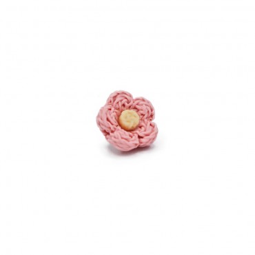 Button Flower Yarn Pink 1pz