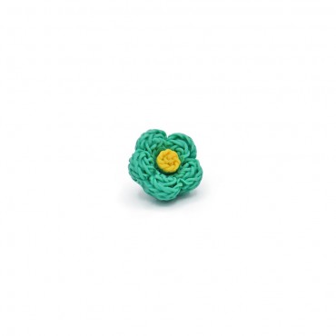 Button Flower Yarn Green 1pz