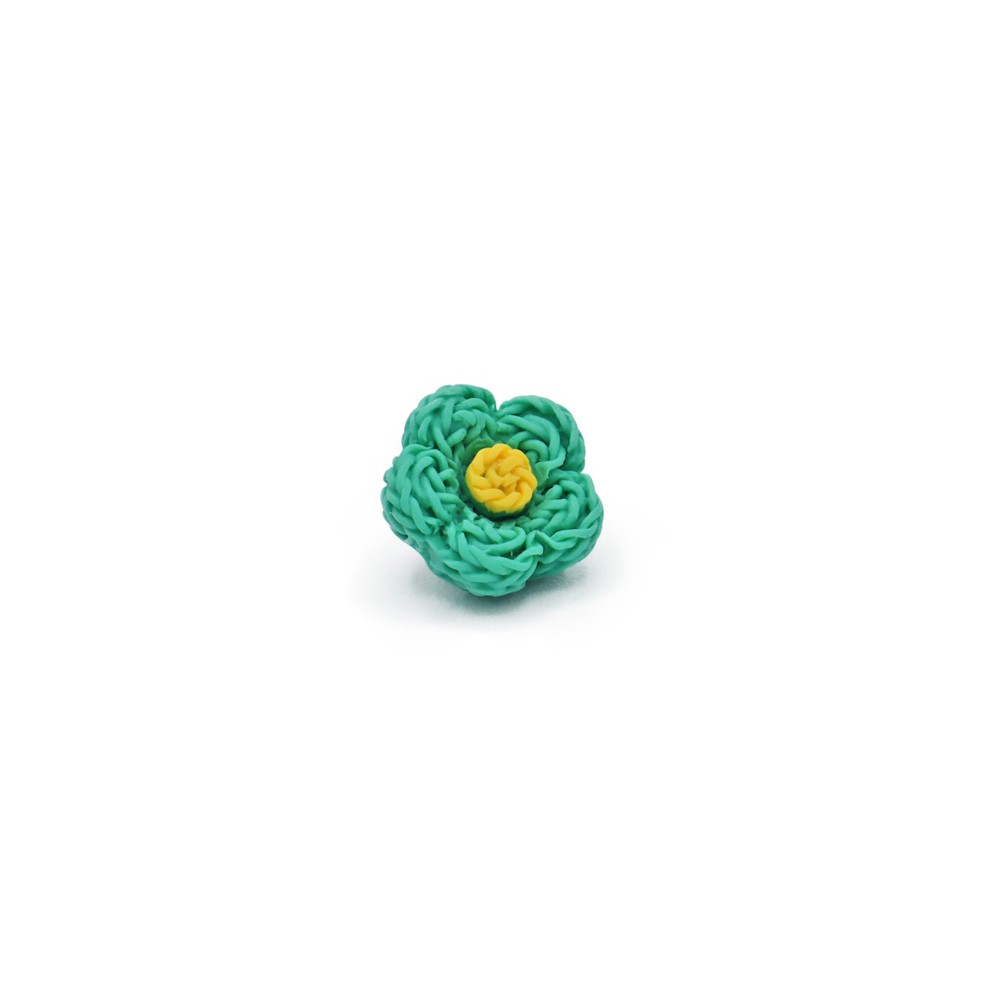 Botón Flor Hilo Verde 1pz