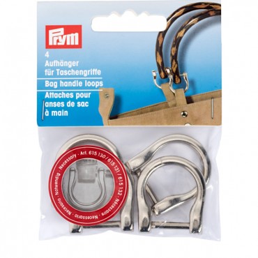 P-615130-Bag handle loops-Silver-4 pcs
