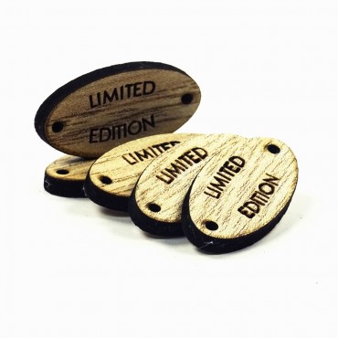 Handmade Label - Pressed Wood - Limited - 5 pcs