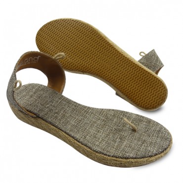 Flip flops sole - raffia - size 35 - taupe. Model CS03
