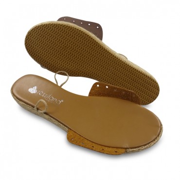 Flat sandal sole - raffia -...