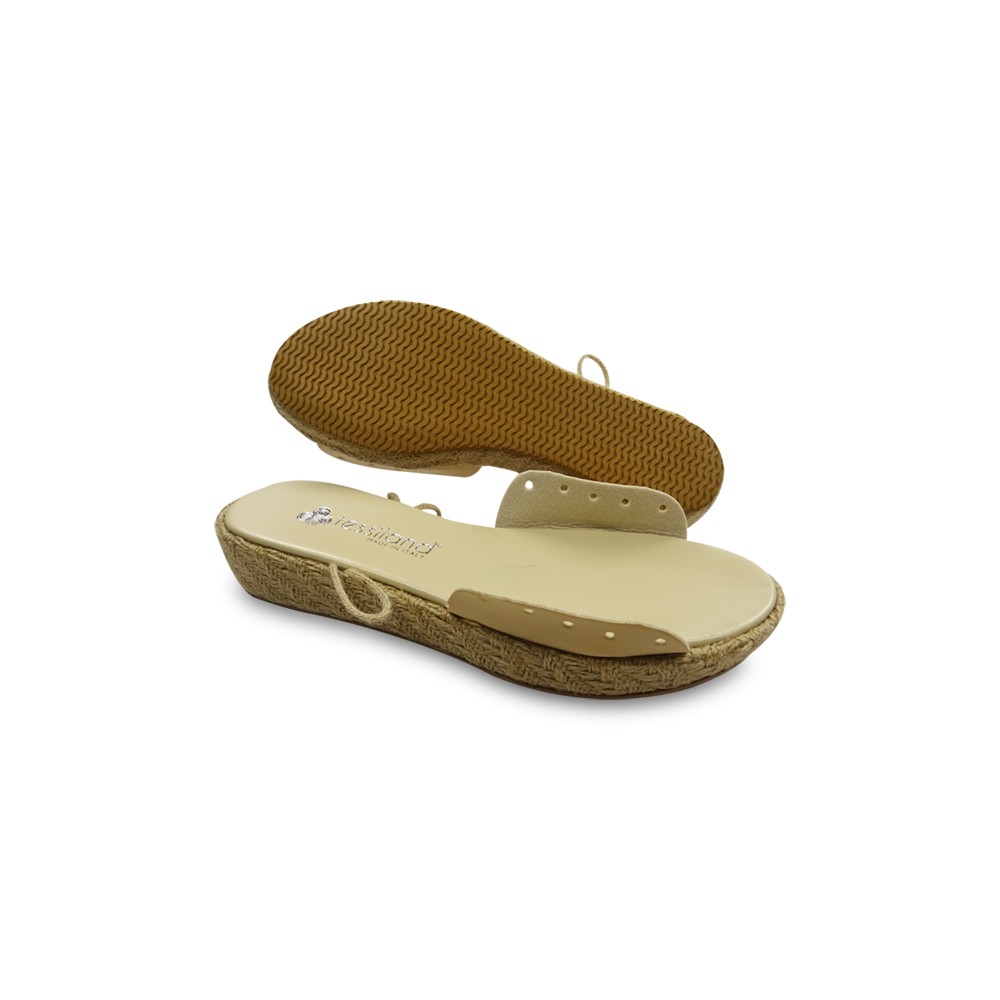 Flat sandal sole - raffia - size 35 - natural color. Model CS04