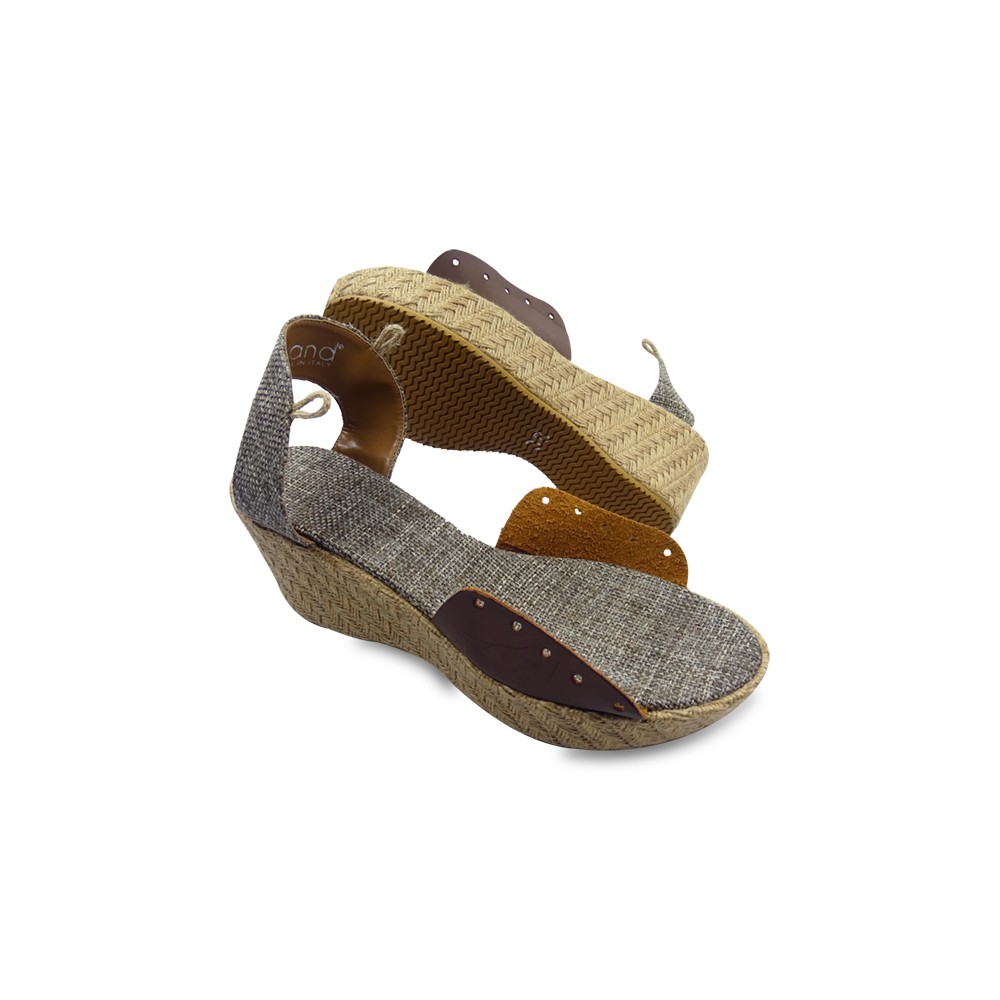 Sandal sole - Raffia - size 40 - taupe. Model CS06