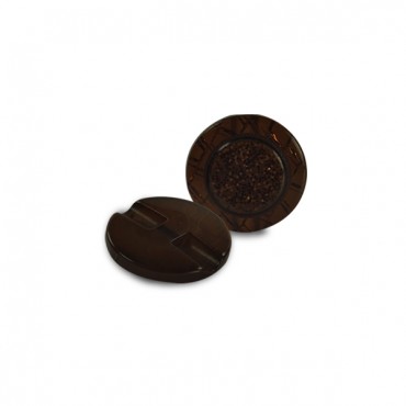 Jewel Button 15mm Brown