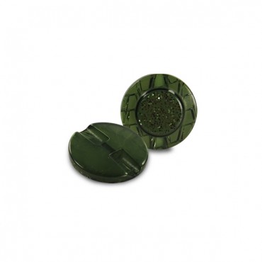 Jewel Button 15mm Army Green