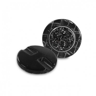 Jewel Button 20mm Black