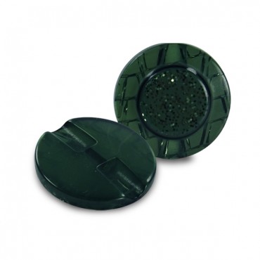 Bottone gioiello striato mm 22 verde 1pz