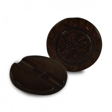 Jewel Button 25mm Brown
