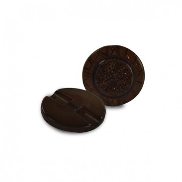 Jewel Button 17mm Brown