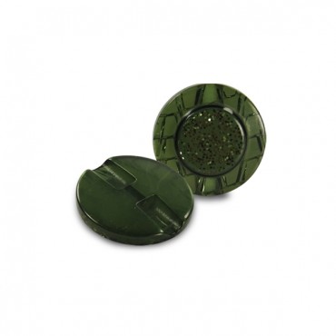 Jewel Button 17mm Army Green