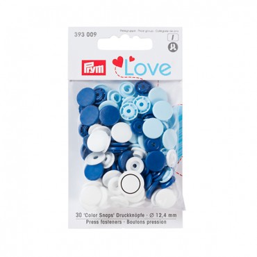 P-393009 Prym Love  Bottoni a pressione Colour Snap Bianco Blu