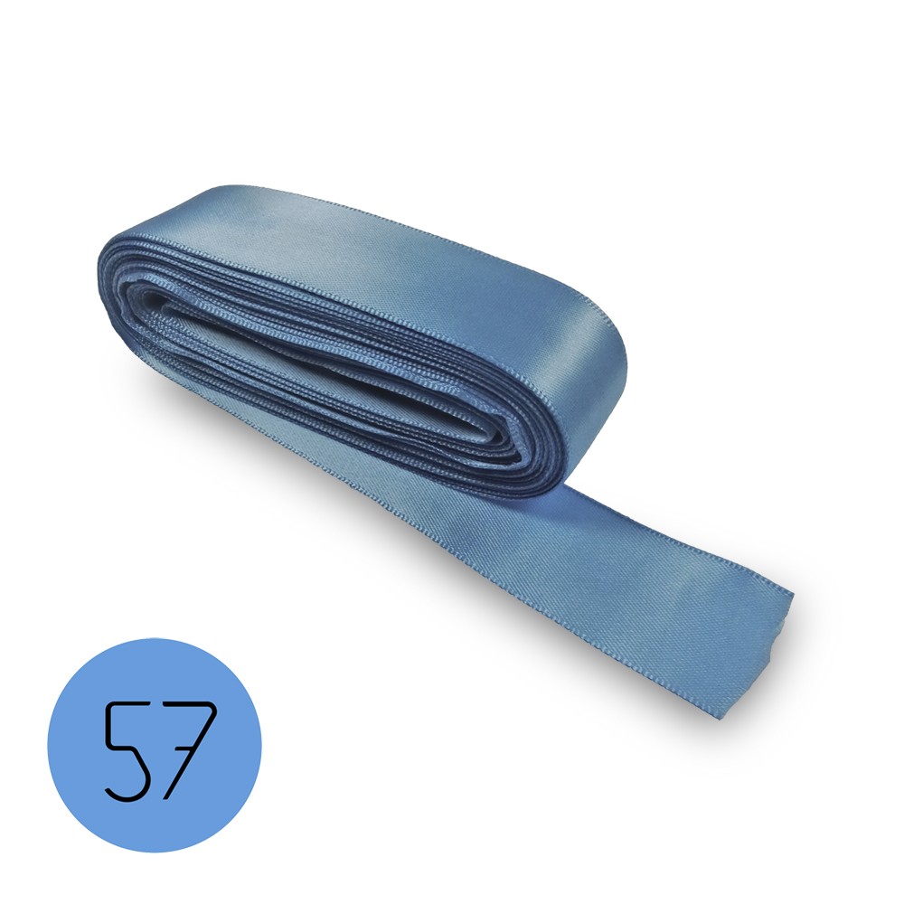 Cinta de raso mm25. Azul Claro 57. Mt.10
