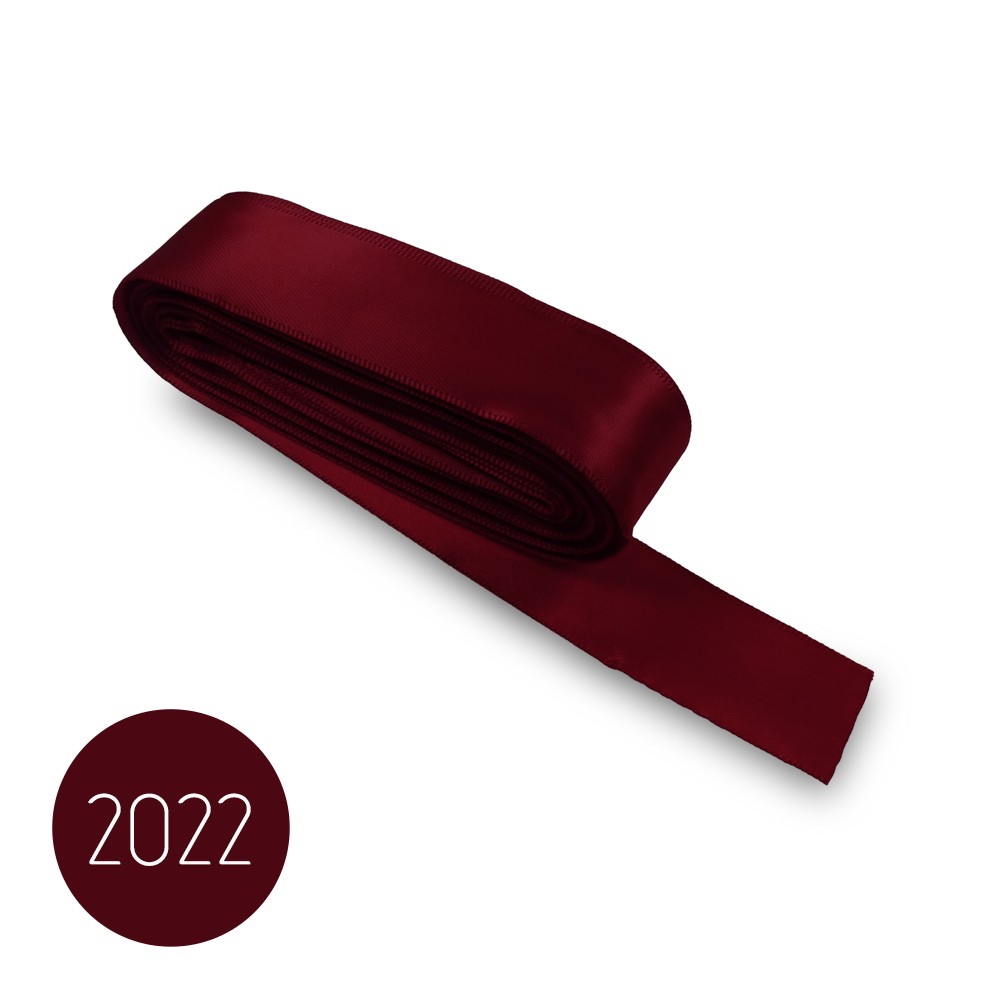 Nastro di raso mm25 Bordeaux 2022 Mt 10