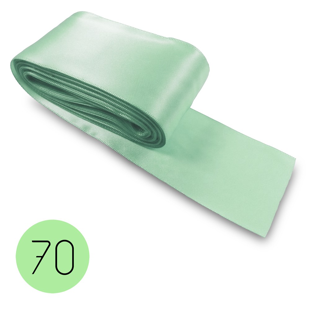 Cinta de raso mm60. Verde Agua 70. Mt.10