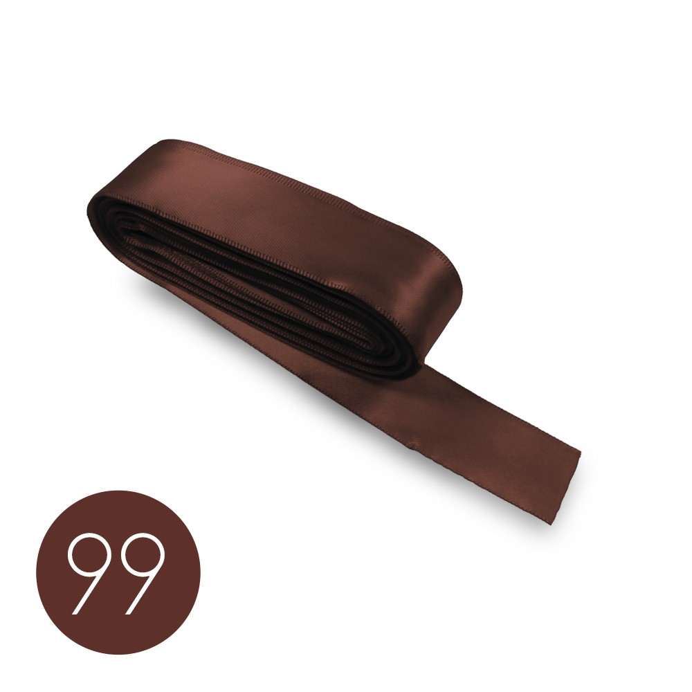 Nastro di raso mm15. Marrone 99. Mt.10