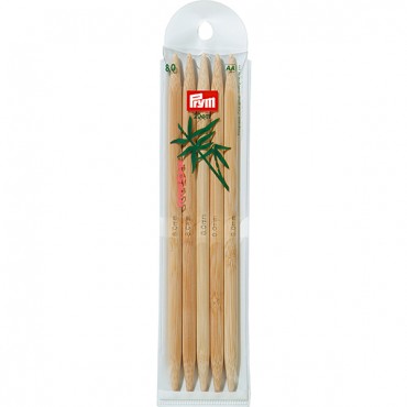 P-221219-Double-pointed knitting needles-bamboo-20 cm-N.8