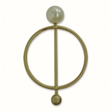 Brooch-004 circle pearl 1pc