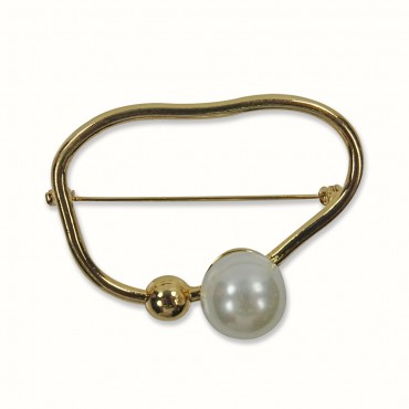 Brooch-015 oval pearl 1pc